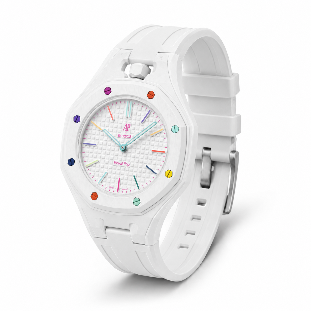 Royal Pop FKM Rubber Strap - White